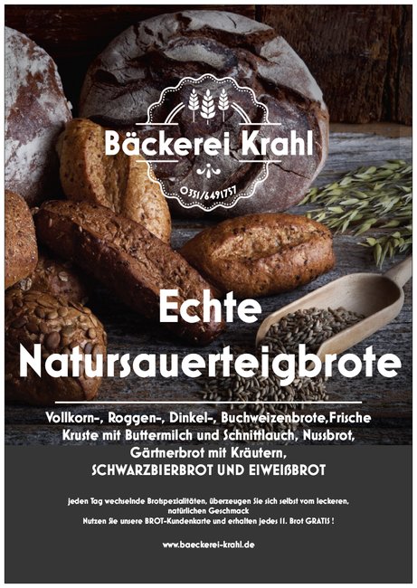 Plakat Brotplan Bäckerei Krahl