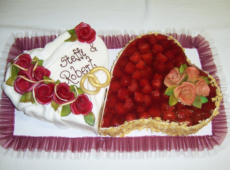 fruchtige Herzhochzeitstorte